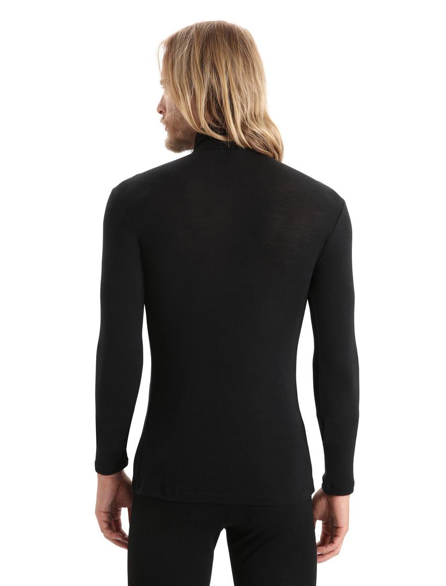 Base Layers Icebreaker Merino 175 Everyday Long Sleeve Half Zip Thermal Top Męskie Czarne | PL 1576MQZA